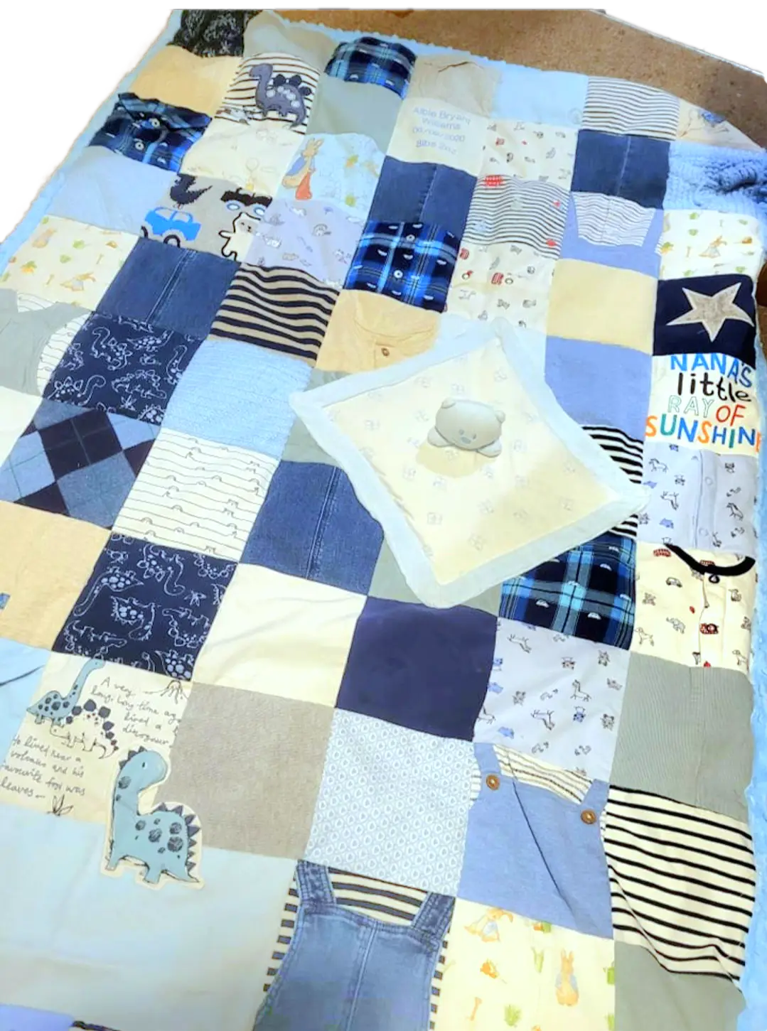 keepsake memory blanket made from baby clothes